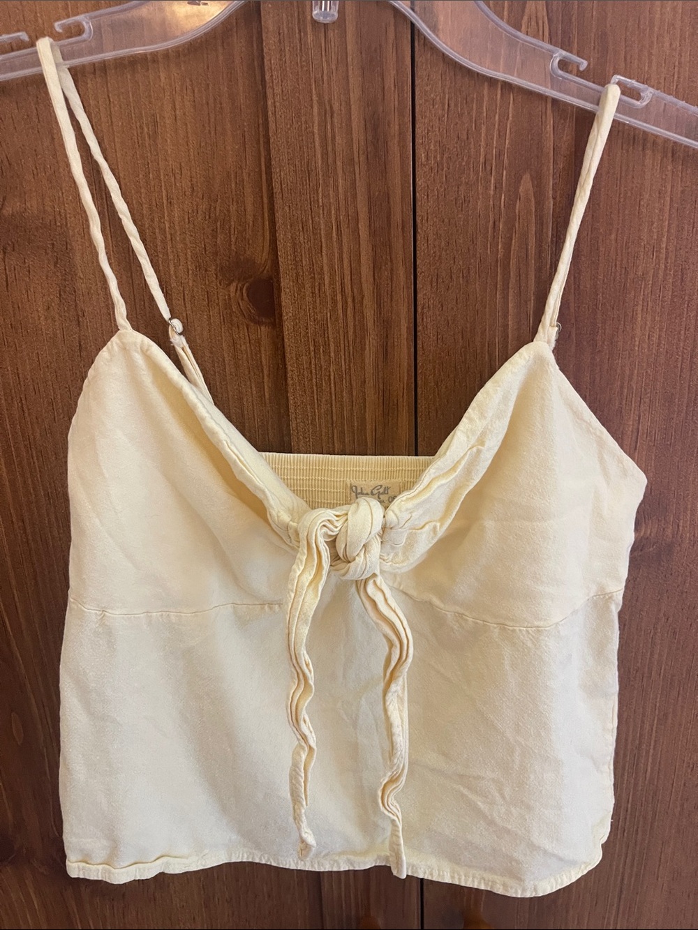 Brandy Melville Light Yellow Tie-Front Cami Top